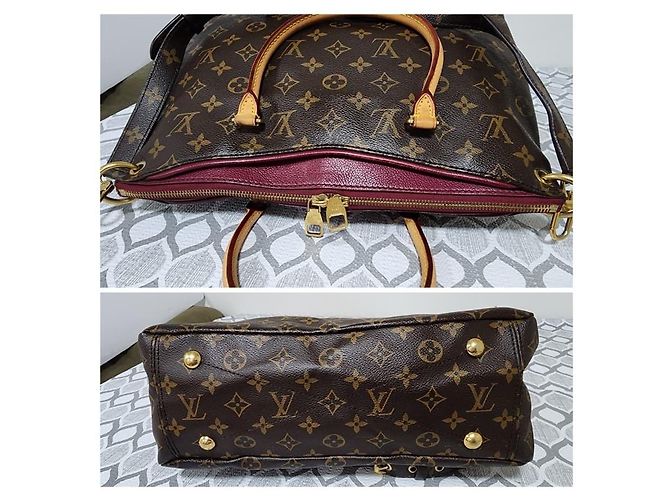 LOUIS VUITTON Borsa Pallas in Tela Monogram Marrone - vista 5
