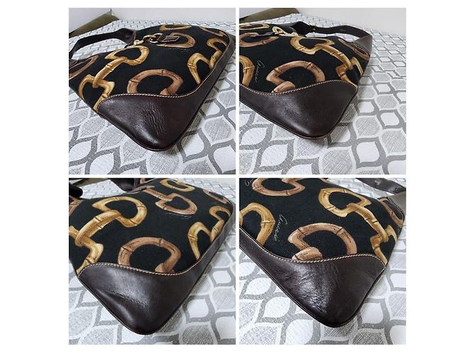 Borsa hobo Jackie in tela Gucci stampata con Bamboo Horsebit marrone - vista 8