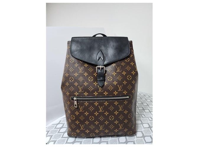 Zaino Palk Monogram Macassar Louis Vuitton Marrone/Nero - vista 12