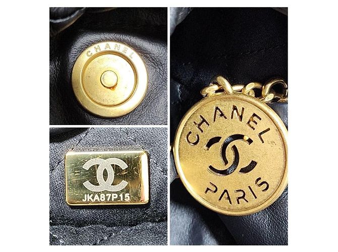 CHANEL Borsa Hobo 22 in pelle di vitello trapuntata lucida nera Nero - vista 3