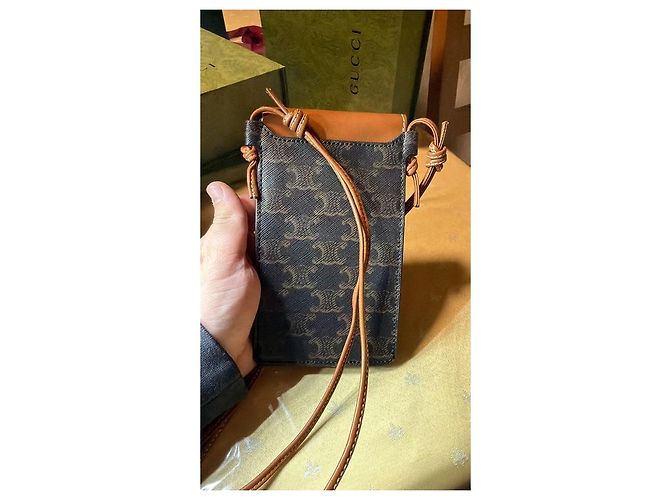 Céline Nuevo soporte para teléfono y gafas Celine Castaño Marrón claro Marrón oscuro - vista 3
