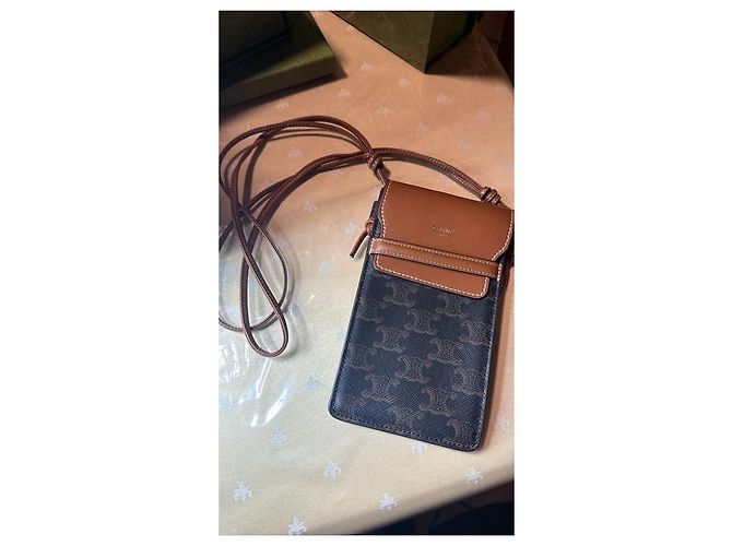 Céline Nuevo soporte para teléfono y gafas Celine Castaño Marrón claro Marrón oscuro - vista 7
