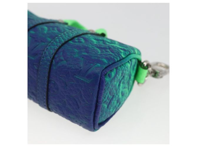 LOUIS VUITTON Portachiavi Mini Keepall Taurillon Illusion MP3284 LV Auth 161455SM Verde - vista 16