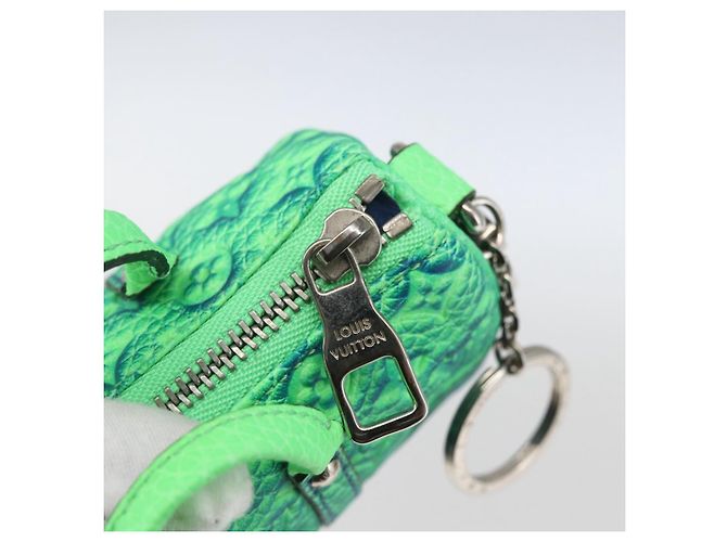 LOUIS VUITTON Portachiavi Mini Keepall Taurillon Illusion MP3284 LV Auth 161455SM Verde - vista 18