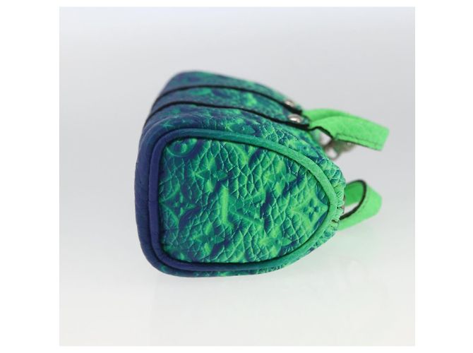 LOUIS VUITTON Portachiavi Mini Keepall Taurillon Illusion MP3284 LV Auth 161455SM Verde - vista 3