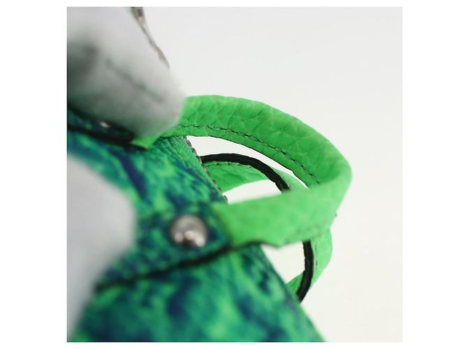 LOUIS VUITTON Portachiavi Mini Keepall Taurillon Illusion MP3284 LV Auth 161455SM Verde - vista 8