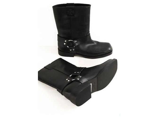 Tory Burch Botas de cuero negro - vista 5