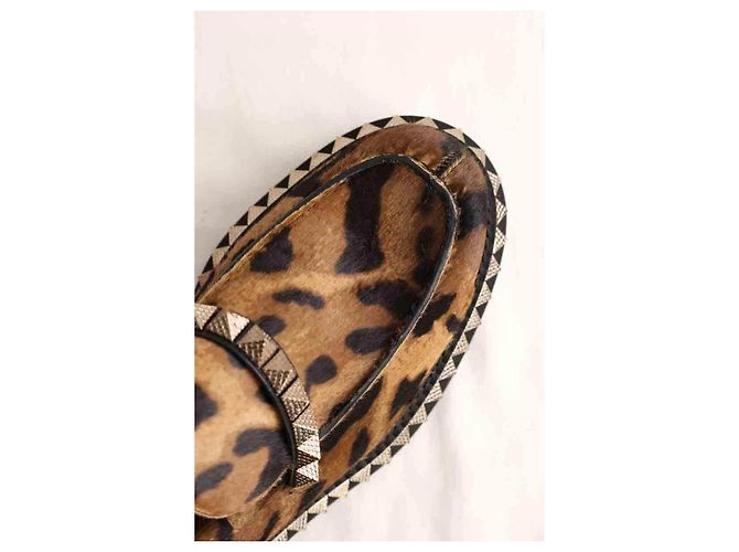 Christian Louboutin Mocassini in pelle marrone - vista 3