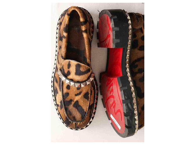 Christian Louboutin Mocassini in pelle marrone - vista 4