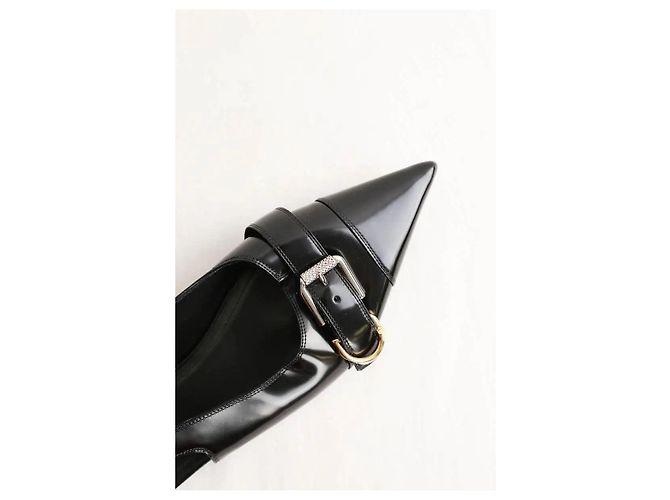 Givenchy Sapatilhas de balé em couro preto - vista 3