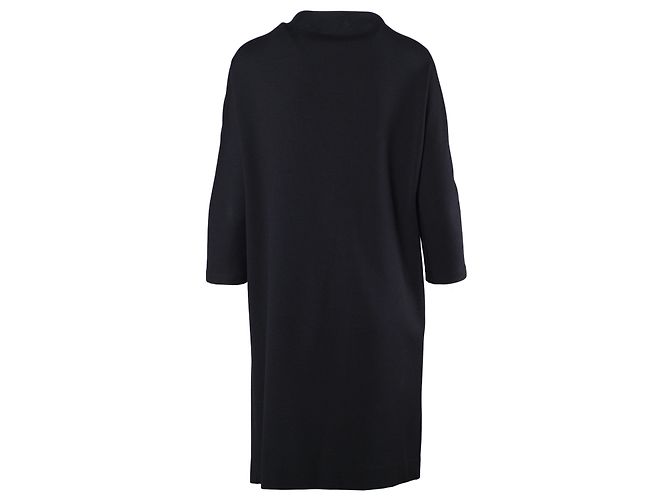 Autre Marque Vestido combinado de cuero sintético de lana Dušan Negro - vista 3