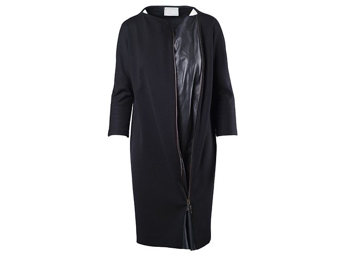 Autre Marque Vestido combinado de cuero sintético de lana Dušan Negro - vista 4
