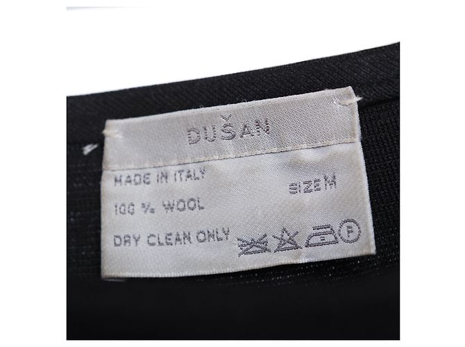 Autre Marque Vestido combinado de cuero sintético de lana Dušan Negro - vista 9