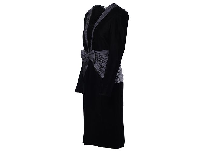 Autre Marque Jeunesse Schwarzes Kleid Schleife Satin - Ansicht 2