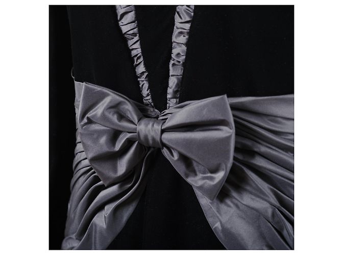 Autre Marque Jeunesse Schwarzes Kleid Schleife Satin - Ansicht 7