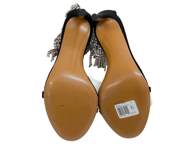 Sandali in satin nero con drappeggio di cristallo Alexandre Vauthier - vista 8