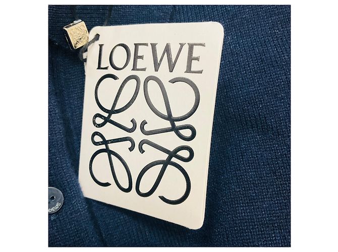 Loewe Navy / Ecru Offenes Rücken-Polo-Pullover Marineblau - Ansicht 6