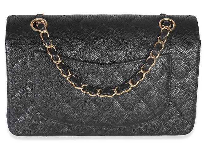 Timeless Borsa classica a doppio flap piccola in caviar nero trapuntato di Chanel - vista 2