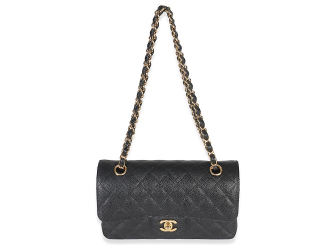 Timeless Borsa classica a doppio flap piccola in caviar nero trapuntato di Chanel - vista 5
