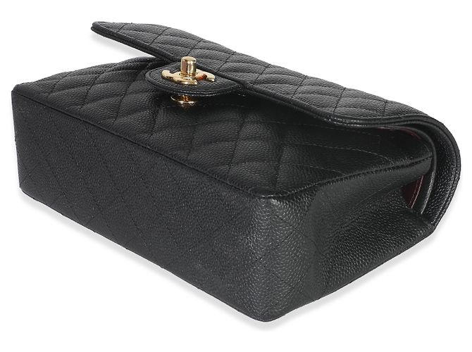 Timeless Borsa classica a doppio flap piccola in caviar nero trapuntato di Chanel - vista 6