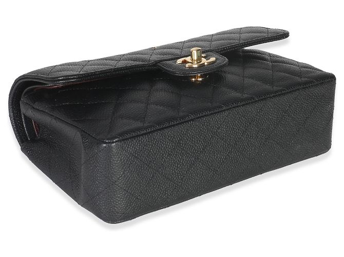 Timeless Borsa classica a doppio flap piccola in caviar nero trapuntato di Chanel - vista 7