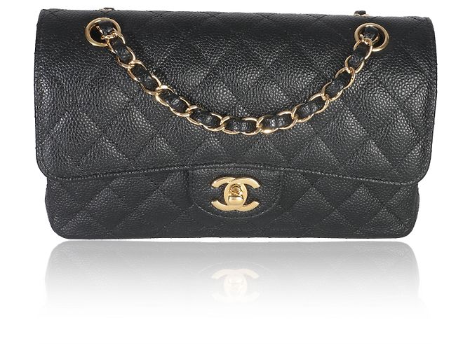 Timeless Borsa classica a doppio flap piccola in caviar nero trapuntato di Chanel - vista 8