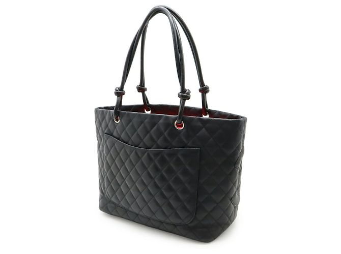 Bolsa tote grande da linha Cambon com marca Coco da CHANEL Preto Rosa - vista 3