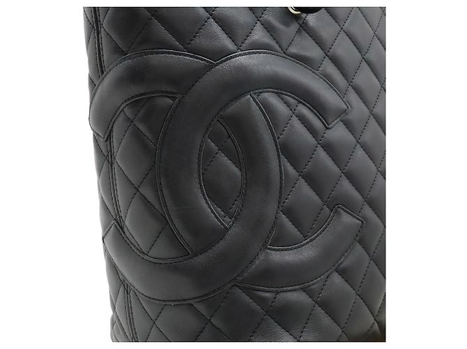 Bolsa tote grande da linha Cambon com marca Coco da CHANEL Preto Rosa - vista 9