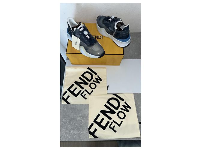 Baskets Fendi Flow en nylon et cuir - vue 2
