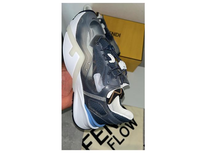 Baskets Fendi Flow en nylon et cuir - vue 3