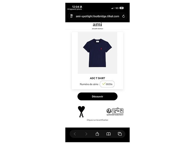 T-shirt in cotone blu navy AMI Paris Blu scuro - vista 2