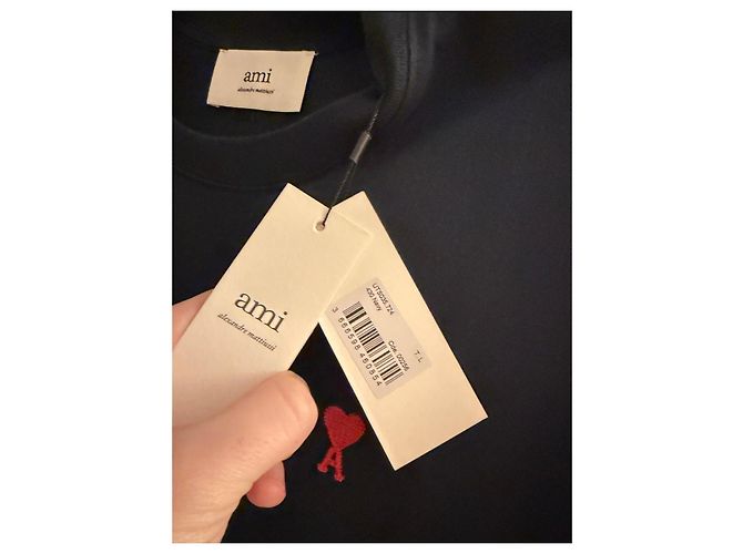 T-shirt in cotone blu navy AMI Paris Blu scuro - vista 4