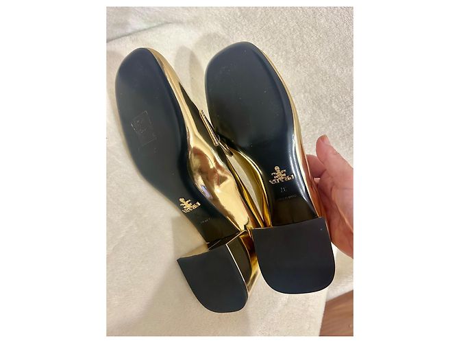 Prada Absatz Loafer Leder Gold Golden - Ansicht 5