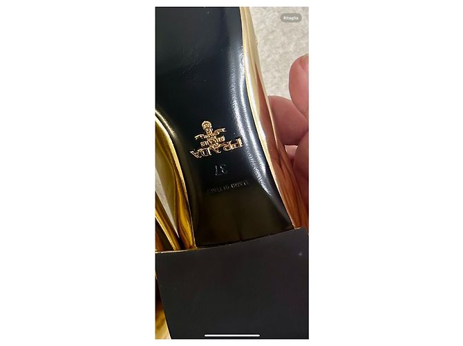 Prada Absatz Loafer Leder Gold Golden - Ansicht 6