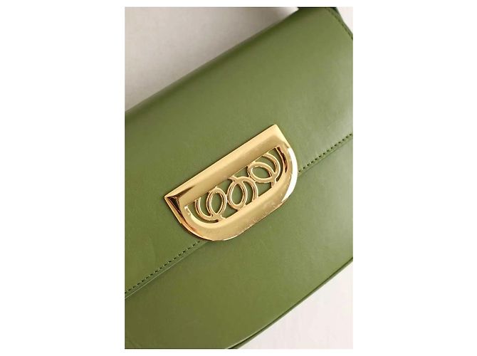 Autre Marque Borsa a spalla in pelle verde - vista 3