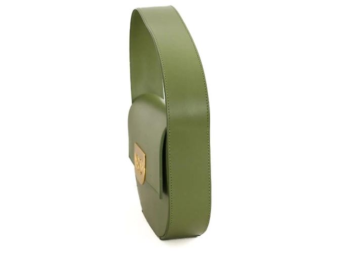 Autre Marque Borsa a spalla in pelle verde - vista 5