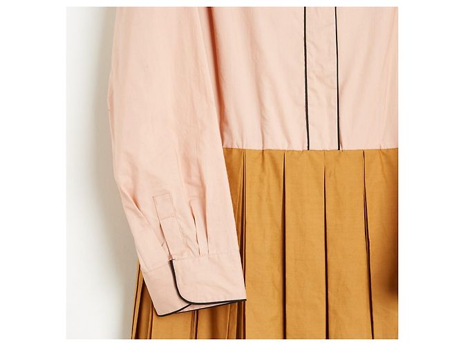 Marni Bicolor Baumwoll-Popeline Kleid mit Plissee-Rock FR38 UK10 US8 Mehrfarben - Ansicht 3