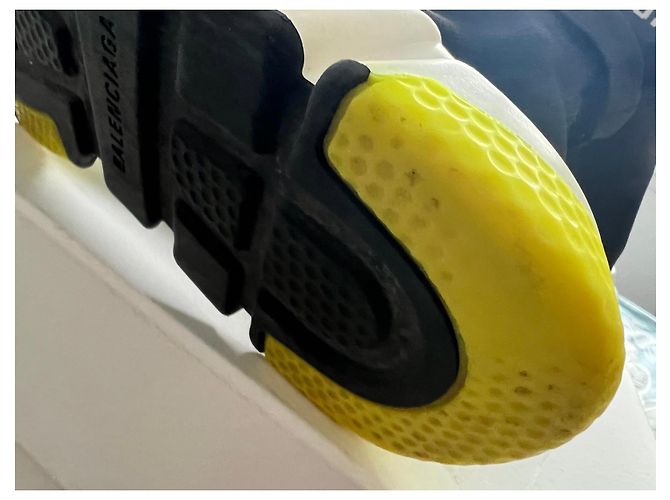 Sneaker Balenciaga Speed Trainer Nero Bianco Giallo - vista 10