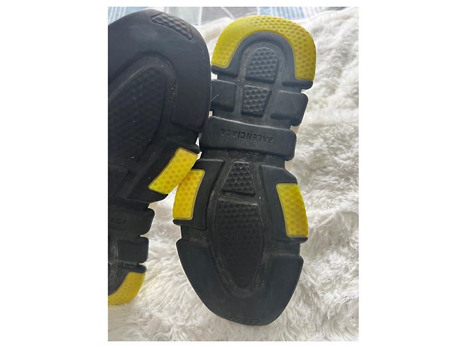 Sneaker Balenciaga Speed Trainer Nero Bianco Giallo - vista 4