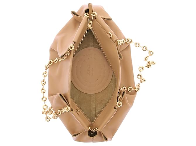 Borsa Loewe Paseo beige in pelle - vista 6