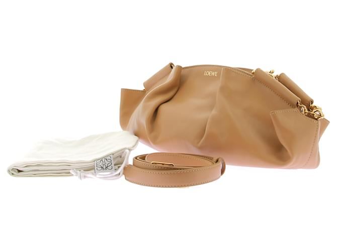 Borsa Loewe Paseo beige in pelle - vista 8