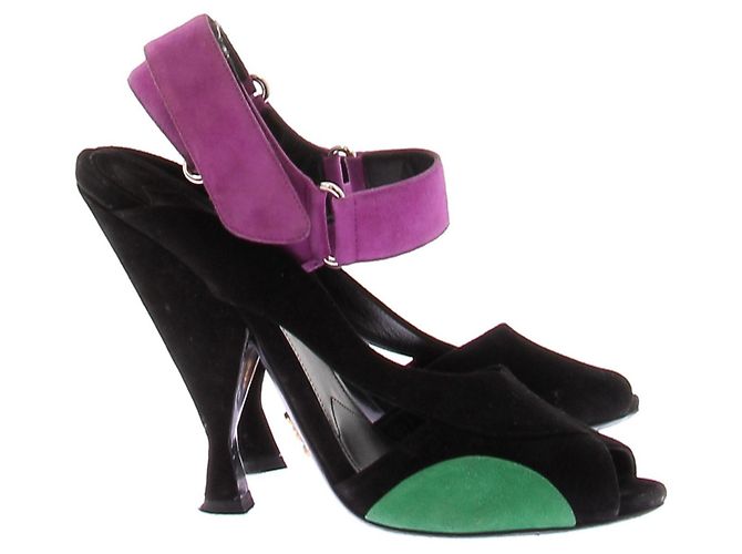 Prada Three-tone Suede Sandals Size 38 Multiple colors - view 2
