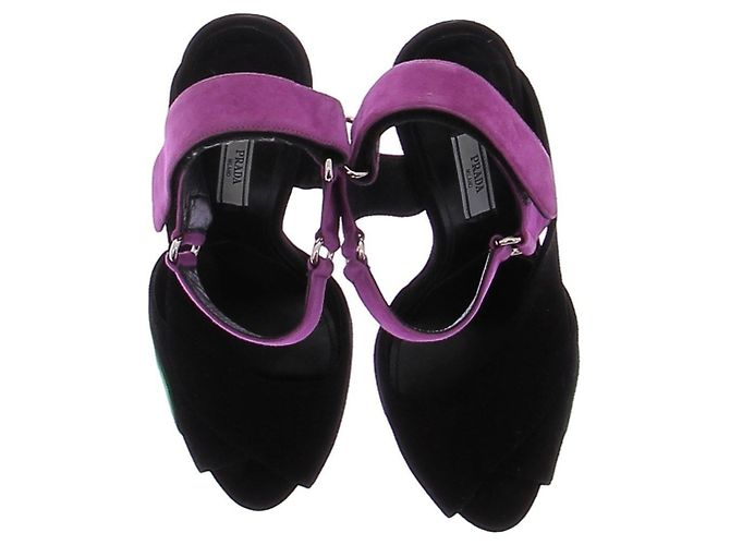 Prada Three-tone Suede Sandals Size 38 Multiple colors - view 6