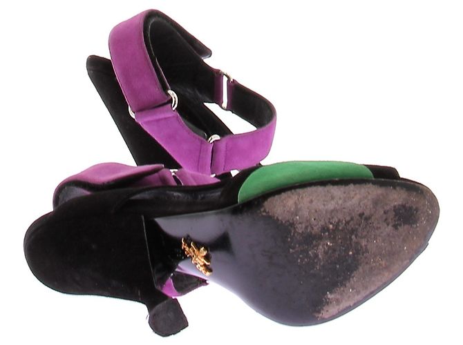 Prada Three-tone Suede Sandals Size 38 Multiple colors - view 7
