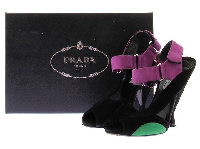 Prada Three-tone Suede Sandals Size 38 Multiple colors - view 8