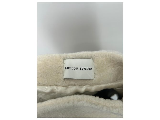 Autre Marque Falda de shearling crema en piel Beige - vista 3