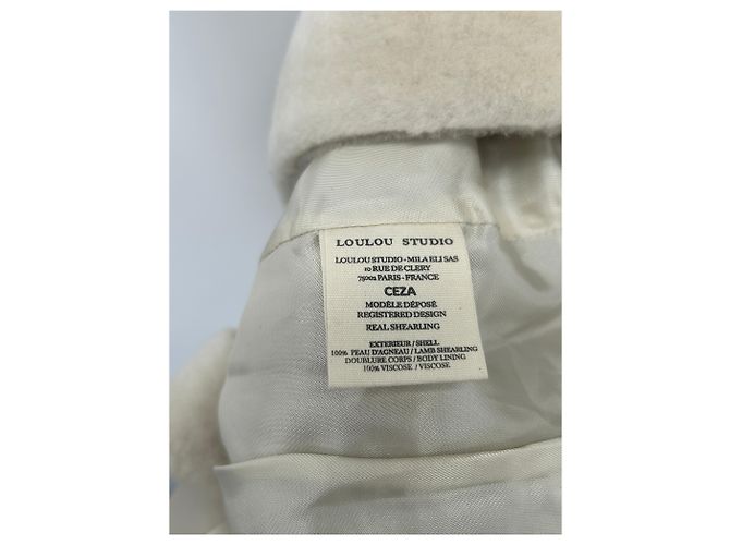Autre Marque Falda de shearling crema en piel Beige - vista 4