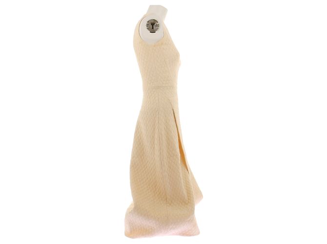 Victoria Beckham Vestido branco envelope em lã e seda Bege - Ansicht 3
