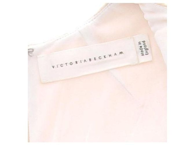 Victoria Beckham Vestido branco envelope em lã e seda Bege - Ansicht 5