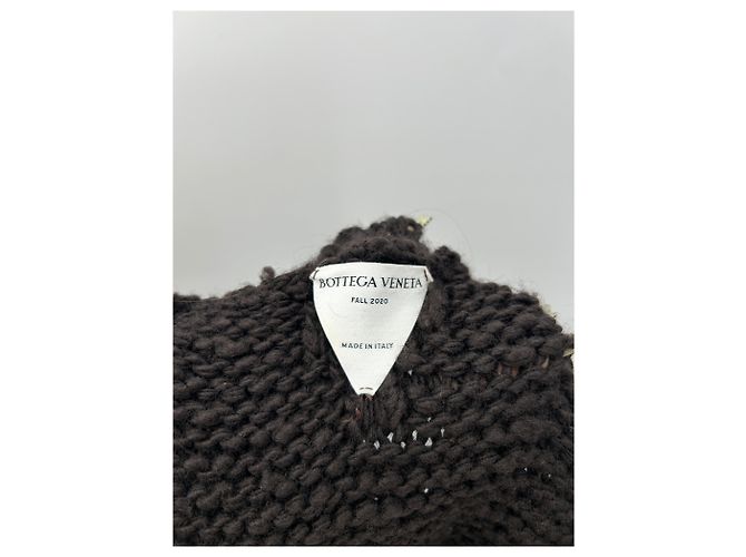 Bottega Veneta Vestido largo de punto marrón de lana Castaño - vista 5
